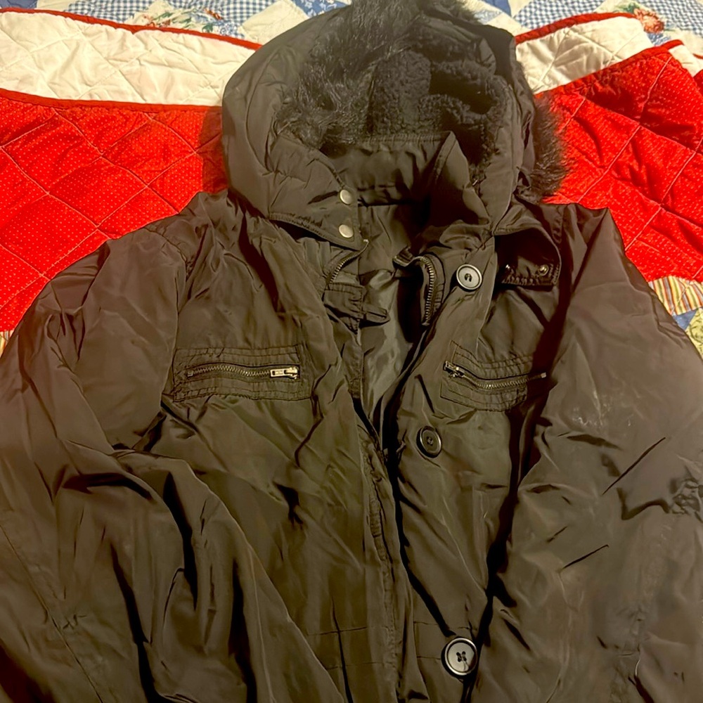 H&M puffer coat with fleece lined hood